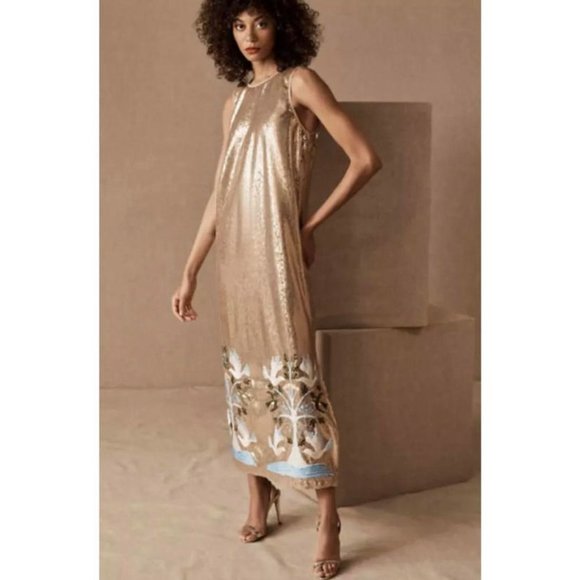 anna sui sequin dress Anna Sui Target 20th Anniversary Gray Tweed Sequin Beaded Collar Dress Size S